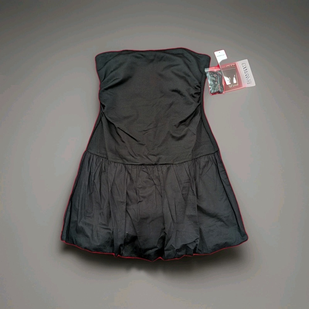NWT Madden Girl Black BODYCON BALLOON SKIRT MINI DRESS Size XL removable Straps